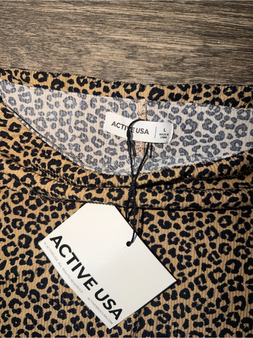Active USA Leopard Print Pullover in Tan and Black